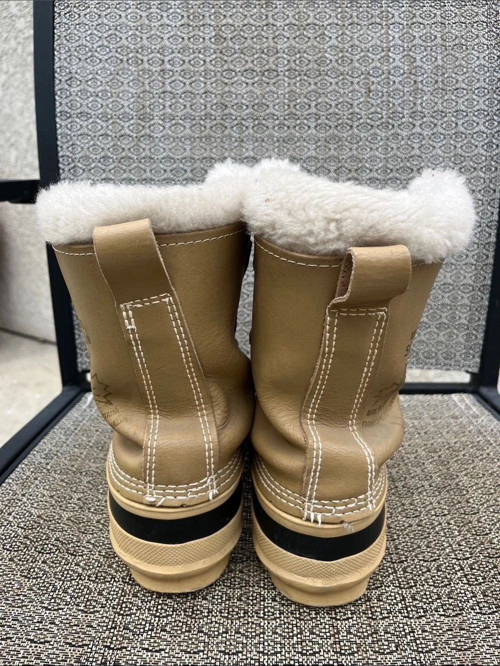Sorel Women's Vintage Tan and Black Snow Boots Size 9